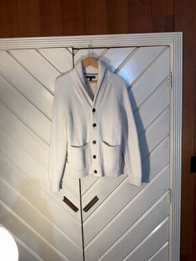Banana Republic Cream Shawl Collar Button-Front Cardigan Cashmere blend